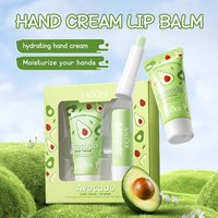 SADOER Avocado Hand Cream Lip Balm Set 2Pcs Moisturizing Skin Care Kit Plump Lips Lip Treatment with Lip Plumper Effect