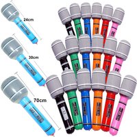 6pcs Microphone Balloon 24cm & 30cm &70cm Inflat Microphone Balloon for 80s 90s Rock Music Party Decoration