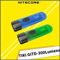 NITECORE TIKI GITD Keychain Light 300Lumen Glow-in-the-dark Special Modes USB Rechargeable LED EDC Flashlight