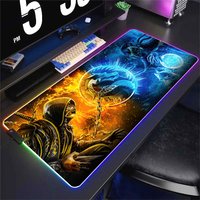 Luminous Desk Mat Gamer Mortal Kombat Mouse Pad RGB Computer Laptop Anime Keyboard Mouse Mat Keyboard LED Mousepad For Pc CS GO