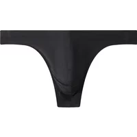 Men's Ice Silk Thong Panties Low Waist Seamless T-Back Briefs Breathable Quick Dry Sexy Underwear for Men
