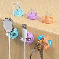 6 pack Magnetic data cable organizer desktop rotatable mobile phone charging cable hook power cord storage holder