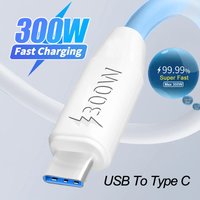 300W Super Fast Charging USB Type C Data Cable USB To Type C Data Line Fast Charger for Samsung Xiaomi Huawei Android Universal