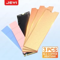 JEYI Kupfer M.2 Kühlkörper, 3 Stück 2280 SSD Kupferkühler Solid State Disk Kühler mit thermischem Silikonpad für Laptop Desktop