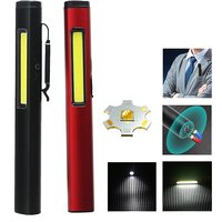 Mini lampe à stylo LED Portable COB, lumière latérale, aimant inférieur, lampe de poche avec Clip pour stylo, batterie intégrée, torche de travail Rechargeable de Type C