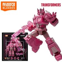 Blokees Transformation Limited Edition Pink Transparent Optimus Prime (Pink OP Pillar Prime) Assemble Model Toy Collection Gift
