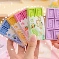 1/3/5pcs Cartoon Chocolate Design Eraser Large Eraser Student Painting Writing Pencil Eraser Stationery School Office Supplies