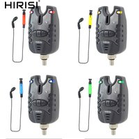 Hirisi 1+1Carp Fishing Alarm and Swinger Set 4 Color LED Fishing Bite Alarm Indicator Fishing Accessories