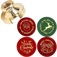 Official Seal of the North Pole Wax Seal Stamp Santa Claus Sealing Stamp 25mm Removable Brass Head for Christmas Invitations