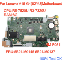 NM-F051 For Lenovo V15 G4 AMN (82YU) Laptop Motherboard With R5-7520U R3-7320U CPU 8G RAM 5B21J60145 5B21J60137 100% Tested OK