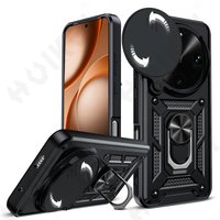 Case For OPPO Find X9 Ultra Armor Sliding Camera Cover 360 PC Support Ring and Tpu Case Back Funda Shell Coque