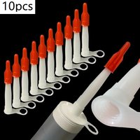 10pc Reusable Red Plastic Caulk Nozzle Caps To Prevent Silicone Sealant Drying Universal Fit for Caulking Guns Home Construction