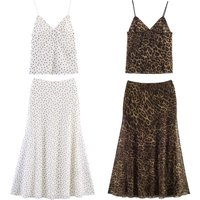 TFMLN 2026 Women's Long Skirt Two Piece Set Sleeveless V-neck Sling Top Slim Fit Maxi Skirt Female Summer New Party Outfits