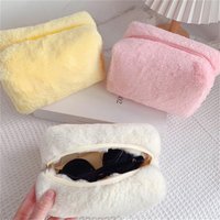Pelz-Make-up-Taschen für Frauen, weiche Reise-Kosmetiktasche, Organizer-Etui für junge Damen und Mädchen, Make-up-Etui für Notwendigkeiten, 1 Stück, s