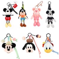 Disney Mickey Stitch Donald Duck Plush Toys Fantasy Toy Story Pendant Bag Plush Keychain Phone Car Plush Keyring