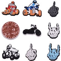Breloques de chaussures en forme de crâne pour Crocs, accessoires, Badge Punk, sandales unisexes, boucle, épingles de décoration pour hommes, vente en gros de jeans, accessoires de chaussures