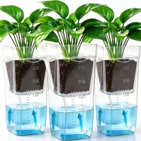3/1PCS Self Watering Plant Pots Mini Seedlings Pots Flowerpot Translucent Plastic Planters Plant Propagation Pot with Reservoir