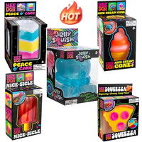 Schylling Needoh Nice Cream Cone Colorful Ice Cream Shaped Sensory Stress Reliever Fidget Tool for Anxiety & Focus for Adults &