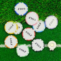 10Pcs Golf Ball Marker With Golf Hat Clip Tool 8 Colors Golf Marker Chips Outdoor Golf Accessories Game Gift For Father's Day