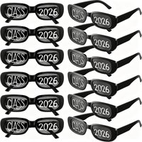 1/6/12Pcs 2026 Graduation Plastic Glasses Bulk Photo Booth Props for New Year Party Decor
