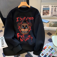 Five Nights At Freddys Sweatshirt Round Neck Autumn Casual Sport Men FNAF Anime Figure Pochita Fashion Long Sleeves Hoodie Gift