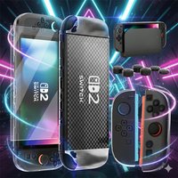 Switch 2 Case Dockable Cover Hard PC Protector Case for Switch 2 Grips, Switch 2 Console and Accessories with Thumb Stick Caps