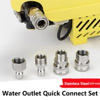 High Pressure Washer Stainless Steel Water Outlet M22 14mm/15mm Connection Conversion Water Gun Hose 3/8 Quick Plug Accessories
