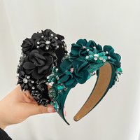 European and American Fashion Baroque Crystal Flower Headband for Women with a Sense of Sophistication
