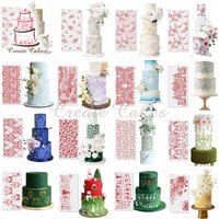 New Pattern Wedding Cake Stencils Cake Lace Side Drawing Plastic Stencil Cake Side Lace Stencil Birthday Cake Decorating Tools