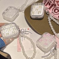 Cartoon 3D bow glitter shiny wireless bluetooth charging box for apple airpods 1 4 3 pro 2nd 2 bracelet earphone case