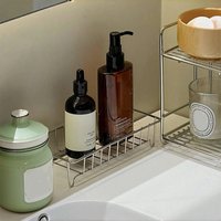 Stainless Steel Waterproof Bathroom Storage Rack Space Savie Multipurpose Organizer Minimalist Home Bathroom Hardware Tray