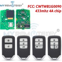 MYREMOTEKEY Smart key 433/434Mhz ID47/4A Chip HITAG 3 for Honda Accord JAZZ CRV City Fit XRV Vezel Grace Inspire Envix