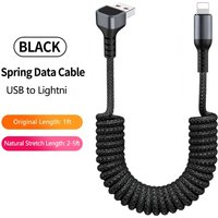 2.4A Charger Cord USB Type C Spring Car Fast Charging Cable for iPhone 14 13 12 Pro Max USB C Data Wire for iPad