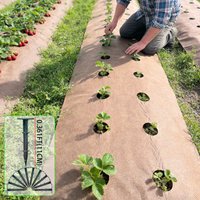 Perforated Weed Barrier Fabric,length:13.7M,including 10 ground nails,covering film for gardens,orchards,and vegetable fields