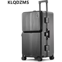 KLQDZMS 26"28"30Inch ABS + PC Suitcase Large Capacity Aluminum Frame Cart Case Cart Type Travel Bag Men's Carry-on Luggage