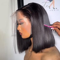250% Bob Wigs Straight Lace Front Human Hair Wigs 13x4 13x6 HD Lace Front Wigs Brazilian Remy Hair Pre-plucked