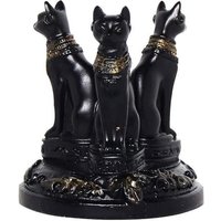 Triple Egyptian Bast Bastet Cats Crystal Sphere Ball Stand Display Base Holder Resin Figurines Statue Home Decoration for Sphere
