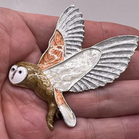 Fashion Enamel Colorful Owl Brooch Men's and Women's Alloy Clothing Retro Oil Dropping Animal Breast Flower Jewelry Accessories