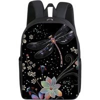 Dragonfly Printing Single Layer Backpack for Boy and Girls Best Gifts 2D Flat Cartoon School Bags for Children