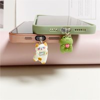 Cute Little Frog Phone Dust Plug Pendant for iPhone Samsung Xiaomi Type-C/iOS Interface Cell Dust Plug Accessories