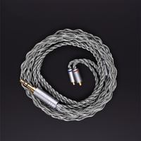 HIFI Audio Earphone Upgrade Cable OFC Oxygen-free Copper Silver Plated Balance Plating MMCX 2Pin 3.5mm Aux Jack For Carat Tangzu