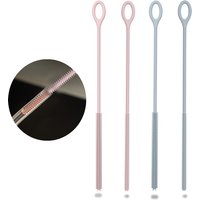 2pcs silicone straw cleaning brushes, reusable,extended design,suitable for cleaning cups and various straws,non-slip ,6mm + 9mm