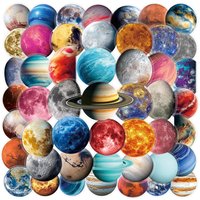 50PCS Planet Space Stickers Solar System Astronomy Galaxy Waterproof Decals for Laptop Water Bottle Luggage Phone Case Decor