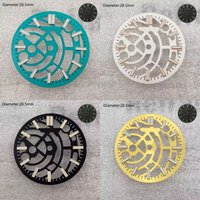 28.5mm nh70 S logo dial ice blue green black open heart s dial for nh70/nh71/nh72 movement skeleton movement dial watchmods image 4