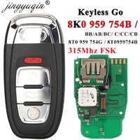 jingyuqin 4 Button Smart Remote Key Keyless Go 315MHz for Audi Q5 A4L A5 A6 A7 A8 RS4 RS5 S4 S5 8T0959754G/B 8K0959754B 754AB/BB