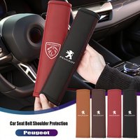 Car Seat Belt Cushion Safety Belt Leather Shoulder Protector Pad For Peugeot 2008 307 308 3008 207 208 407 408 5008/Car keychain