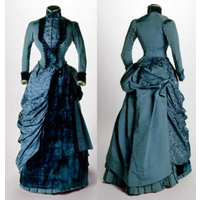 1890s Victorian Edwardian Duchess Ball Gown Victorian Day Dress Women Gothic High-neck Dress Theater Costume