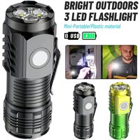 Portable Mini LED Handheld Flashlight Powerful Rechargeable Torch Outdoor Waterproof Hiking Camping Flash Light with Pen Clip