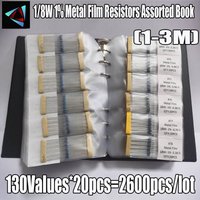 130Values 1/8W 0.125W 1% Metal Film Resistors Assorted Pack Set Lot Book Kits
