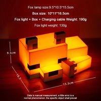Cute Fox Night Light Gaming Room Or Tween Bedroom Ambient Lighting Soft Orange Glow Decor Desk Ornament Lamp Collectible Gift